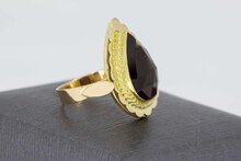 14 Karat Goldene Retro Granat- Ring - 17,5 mm