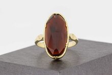 14 Karat Retro Granat Goldring - 18,2 mm