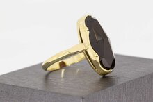 14 Karat Retro Granat Goldring - 18,2 mm