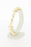 585 Gold Armband mit Perlen - 21,6 cm