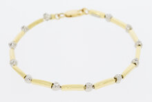 Bicolor 750 Gold Tennis Armband - 19 cm