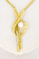 14 Karat Gelbgold Perlen Kette - 47 cm