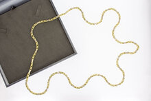 Bicolor K&ouml;nigskette 14 Karat Gold - 90 cm