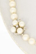 585 Cultiv&eacute; Perlenkette mit Diamant - 46,4 cm