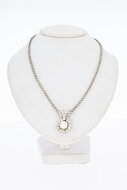 14 Karat Diamant Kette mit Perle - 45 cm