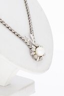 14 Karat Diamant Kette mit Perle - 45 cm