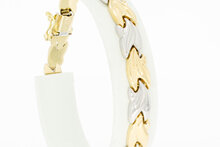 Bicolor goldenes Armband 14 Karat - 19,8 cm