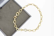 14 Karat Goldene bicolor Halskette - 46 cm