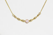 8 Karat Goldkette mit Zirkonia Anh&auml;nger - 50 cm