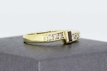585 Gold Rubin Ring mit Diamant - 17,6 mm
