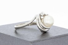 585 Wei&szlig;gold Ring mit Perle - 17,9 mm