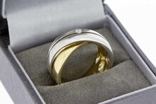 14 Karat tricolor Diamantring - 18,7 mm