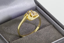 14 Karat Goldring mit Zirkonia - 17,4 mm