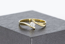 14 Karat Goldring mit Zirkonia- 17 mm