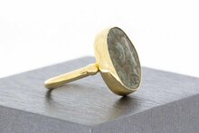 22 Karat Vintage Goldring mit Gedenkm&uuml;nze - 17,2 mm