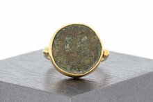 22 Karat Vintage Goldring mit Gedenkm&uuml;nze - 17,2 mm