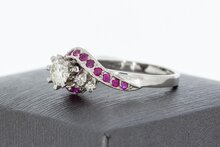 18 Karat Goldring mit Saphir und Diamant - 18