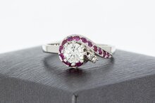18 Karat Goldring mit Saphir und Diamant - 18