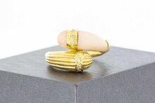Opal Damen Goldring mit Diamant - 17 mm