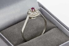 Rubin Goldring 14 Karat mit Diamant - 19,4 mm