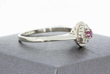 Rubin Goldring 14 Karat mit Diamant - 19,4 mm