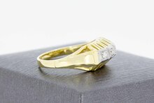 Bicolor 585 Goldring mit Diamant - 17,4 mm