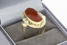 14 Karat Gold Karneol Damen Ring - 18,3 mm