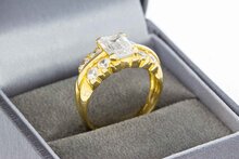 14 Karat Ring mit Zirkonia - 17,8 mm