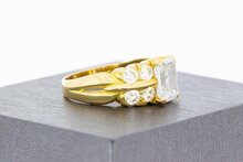 14 Karat Ring mit Zirkonia - 17,8 mm