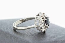 585 Gold Saphir ring mit Diamant - 15,2 mm