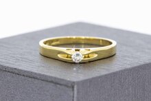 14 Karat Gold Solit&auml;rring mit Diamant - 17,3 mm