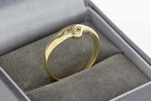 14 Karat Goldring mit Diamant - 17,6 mm