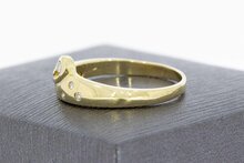 14 Karat Goldring mit Diamant - 17,6 mm