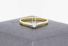 Solit&auml;r Diamantring 14 Karat Gold - 16,6 mm