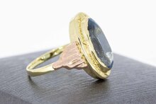 14 Karat Goldring mit Aquamarin - 16,9 mm