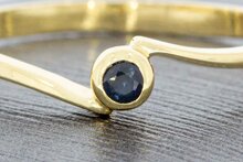 14 Karat Goldring mit Saphir - 17,4 mm