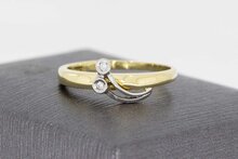14 Karat Goldring mit Diamant - 17,9 mm