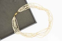 Perlen Kette mit Goldverschluss - 45 cm