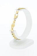 18 Karat Bicolor Gold Panzer Armband - 20,2 cm
