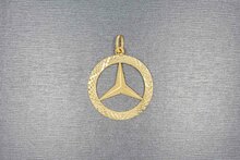 14 Karat Gold Mercedes Anh&auml;nger - 3 cm