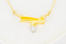 Damenkette 750 bicolor Gold mit Diamant - 44 cm