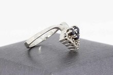 585 Gold Diamantring mit Saphir - 17,5 mm