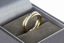 Diamant Crossover Ring 14 Karat - 15,6 mm