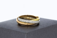 18 Karat tricolor Crossover Goldring - 16,9