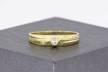 Solit&auml;rring aus 585 Gold mit Zirkonia - 17,7 mm