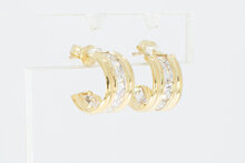 14 Karat Goldene Kreolen mit Zirkonia - 11,2 mm