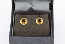 Granat Ohrstecker Damen 14 Karat Gold - 0,8 cm