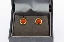 Korallen Ohrringe 18 Karat Gold - 0,7 cm