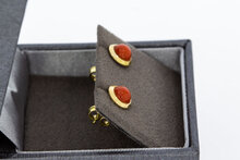 Korallen Ohrringe 18 Karat Gold - 0,7 cm
