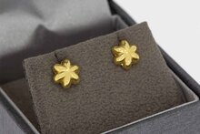 14 Karat gelb goldene Knopf Ohrstecker - 0,7 cm